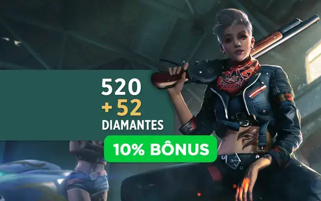 Recarga Free Fire - 520 Diamantes +10% de Bônus