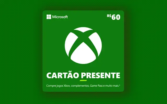 R$ 60 Gift Card Xbox - Cartão Presente Digital