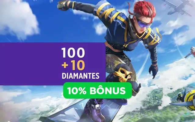 Recarga Free Fire - 100 Diamantes +10% de Bônus