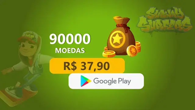 Subway Surfers - 90.000 Moedas com Google Play