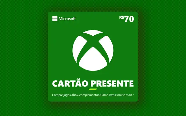 R$ 70 Gift Card Xbox - Cartão Presente Digital