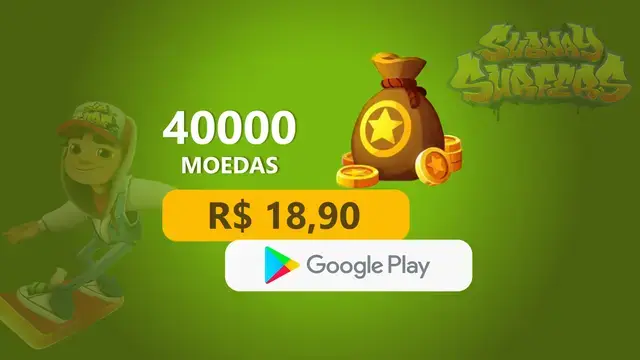 Subway Surfers - 40.000 Moedas com Google Play